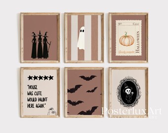 Vintage Halloween Wall Art Set of 6, image 1