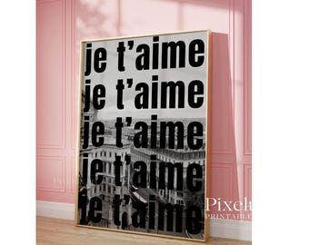 Je T'aime Typography Poster, image 5