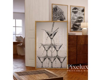 Modern Martini Glass Wall Art, image 2