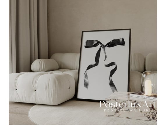 Stockholm Style Black Bow Ribbon Poster