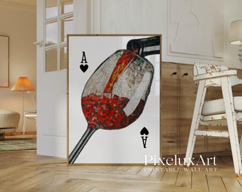 Ace Card Wine Glass Wall Art, image 4