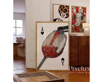 Ace Card Wine Glass Wall Art, image 2