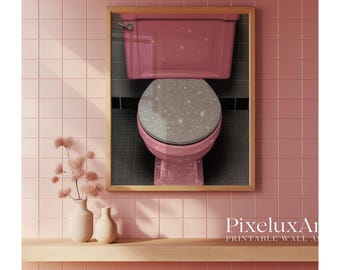 Pink Glam Bathroom Wall Art Set, image 3