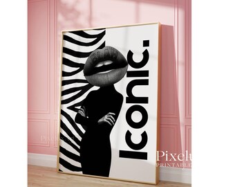 Iconic Lips Zebra Collage Apartment Print, image 4