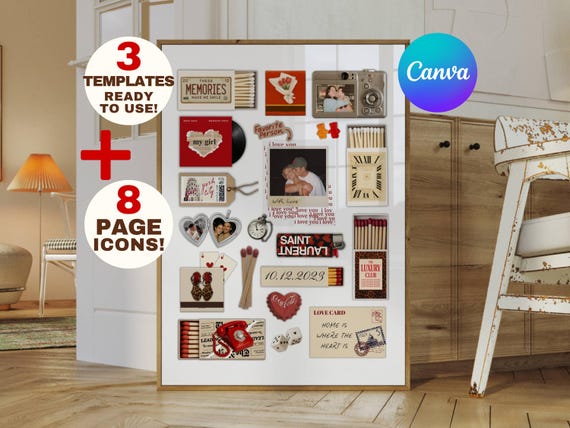 Custom Matchbook Art Canva Template • Anniversary Gifts • DIY Matchbooks Templates • Matchbook Template for Family, Him, Her, Birthday