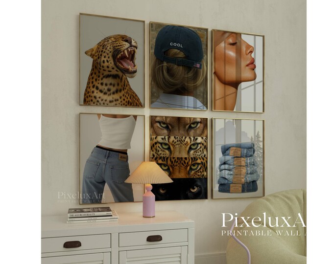 Modern Stockholm Fashion & Leopard Wall Art Set – Y2K…