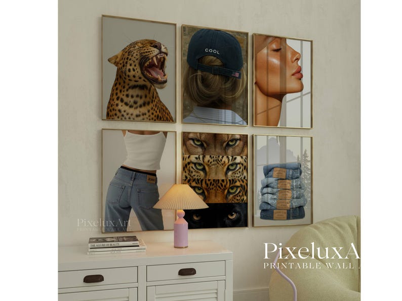 Modern Stockholm Fashion & Leopard Wall Art Set