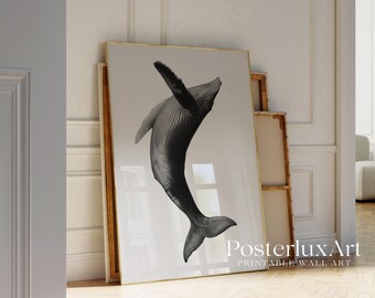 Black Whale Wall Art Print, image 3
