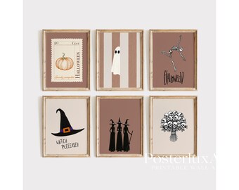 Vintage Halloween Wall Art Bundle Set of 18, image 2