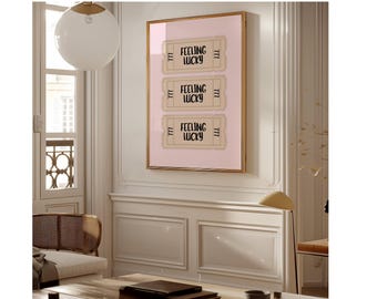 Pink Lucky Retro Girly Ticket Wall Art, image 5