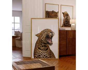 Set of 3 Leopard Wall Art, image 3