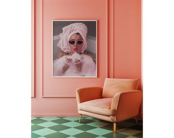 Pink Glam Bathroom Wall Art Set of 3, image 5