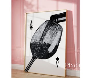 Black and White Ace of Spades Wine Glass Wall Art, image 6