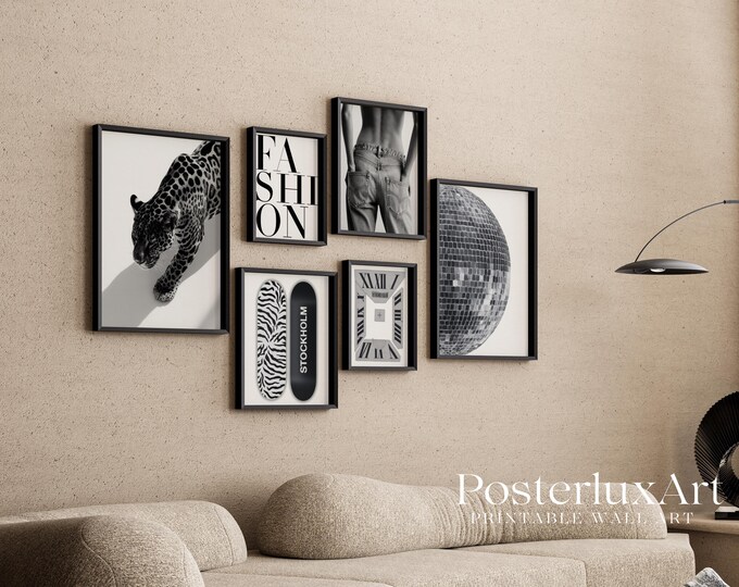Stockholm Style Wall Art Set – Leopard, Fashion Typography…