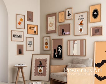 Vintage Halloween Wall Art Bundle Set of 18, image 1