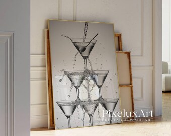 Modern Martini Glass Wall Art, image 4