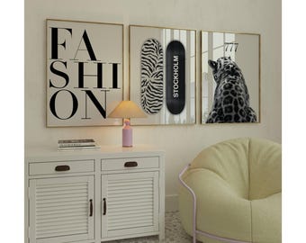 Trendy Black and White Fashion Wall Art, image 2