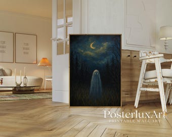 Ghost in Dark Forest Wall Art, image 3