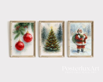 Vintage Christmas Wall Art Set, image 2