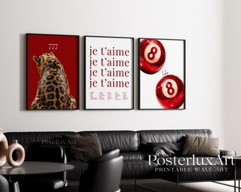Gallery Girly Red Cheetah Wall Art Set, image 4