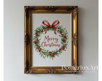 Merry Christmas Wreath Wall Art, image 3