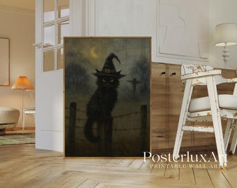 Witch Cat Wall Art Print, image 3