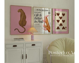 Pink Leopard Wall Art Set of 6, image 2