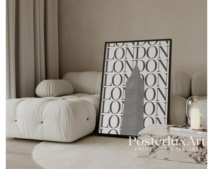 Stockholm Style London Typography Poster, Big Ben Wall Art…