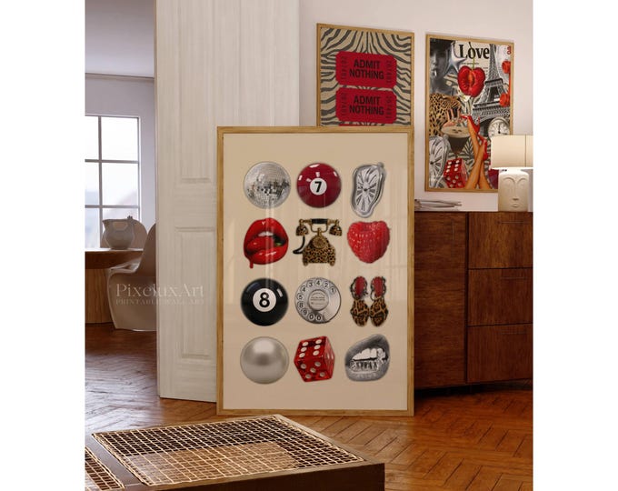 Trendy Collage Apartment Print, Fashion Icon Y2k Leopard…