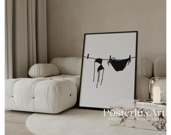 Minimalist Bikini Line Art Poster, image 1