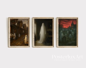 Vintage Haunted Ghost Wall Art Set of 5, image 4