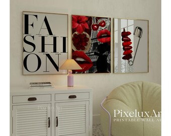 Set of 6 Trendy Black and White Fashion Print Set, image 2