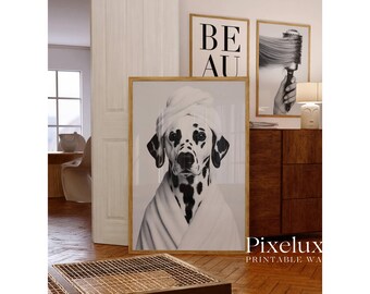 Black and White Funny Bathroom Wall Art Set, image 6