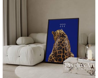 Navy Blue Leopard Wall Art Set, image 4
