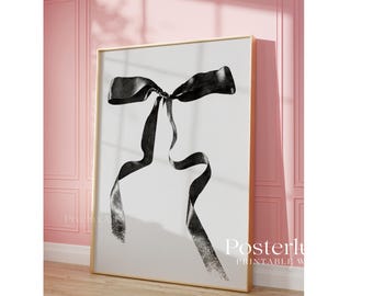 Stockholm Style Black Bow Ribbon Poster, image 4