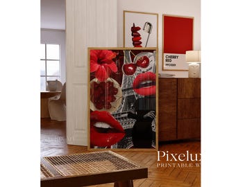 Set of 6 Trendy Black and White Fashion Print Set, image 4