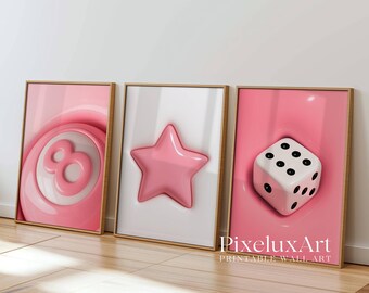Pink Set of 3 Hypebeast Wall Art, image 2