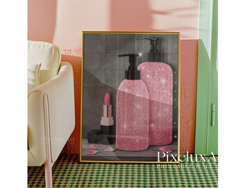 Pink Glam Bathroom Wall Art Set of 3, image 4