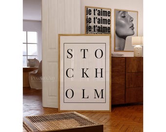 Stockholm Minimalist Typography Poster, image 2