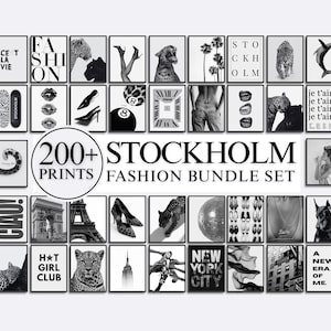 200+ Stockholm Fashion Wall Art Bundle | Modern Prints, Leopard, Fashion, Chic and Stylish Gallery Set, Aesthetic Black & White Wall Art Set