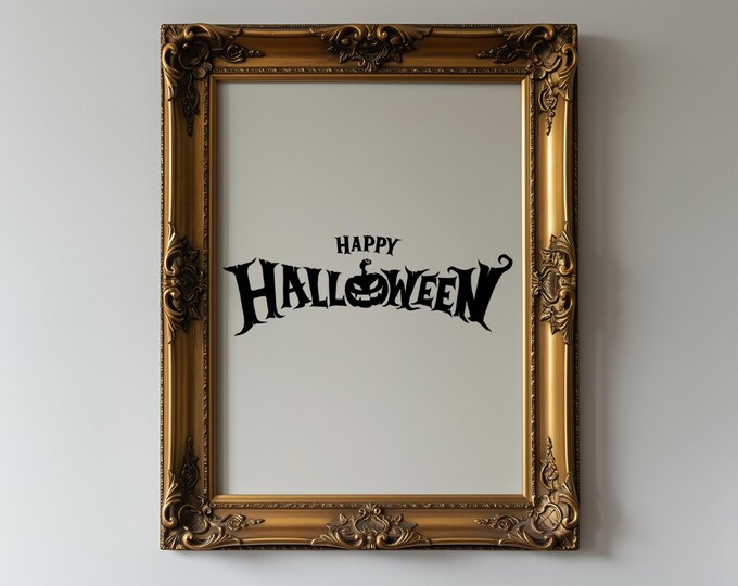 Happy Halloween Poster, Minimalist Halloween Wall Art…