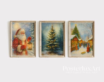 Vintage Christmas Wall Art Set, image 2
