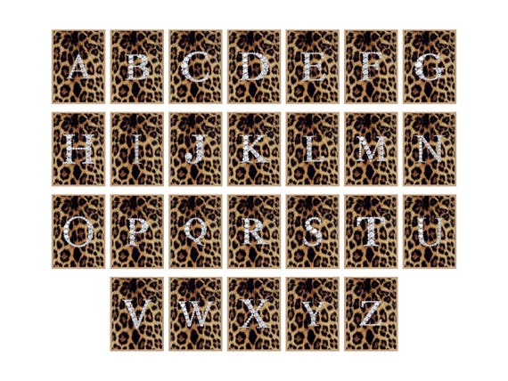 Leopard Alphabet Wall Art Set