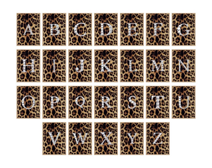 Leopard Alphabet Wall Art Set | A–Z Initial Letter Prints…