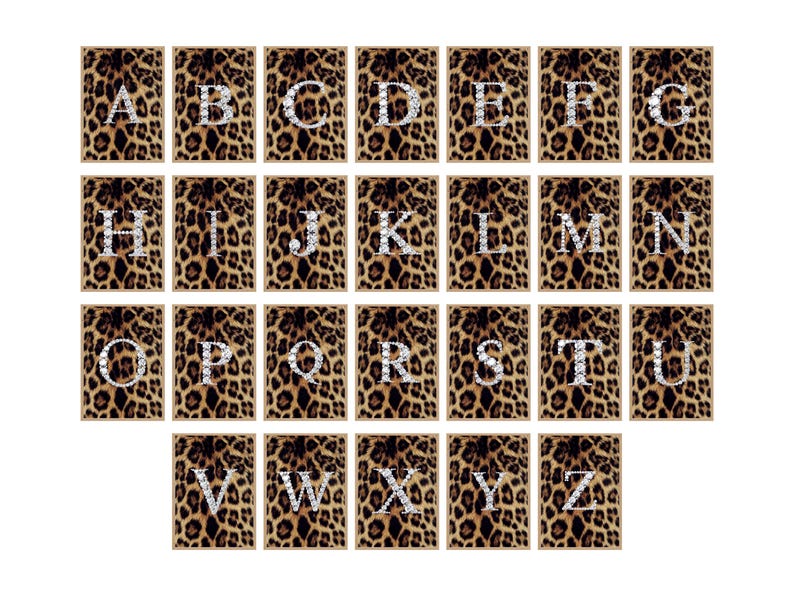 Leopard Alphabet Wall Art Set