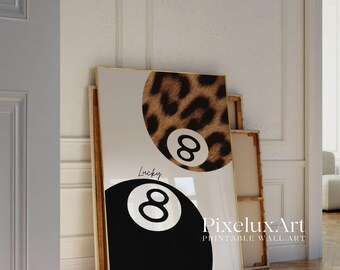 Leopard & Black Lucky 8 Ball Print, image 4