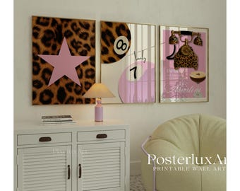 Pink Leopard Wall Art Set of 6, image 3