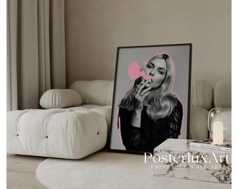 Pink & Gray Fashion Wall Art, image 1