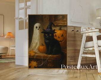 Witch Black Cat Wall Art, image 3