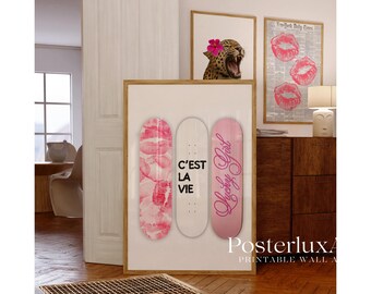 Retro Pink Gallery Leopard Wall Art Set, image 4
